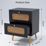 2-drawer Nightstand for Bedroom and Living Room, End Table, Side Table with 2 Hand Made 48345276