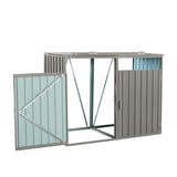 Garbage Bin Shed Stores 2 Trash Cans Metal Outdoor Bin Shed for Garbage Storage,Stainless Galvanized 36500696