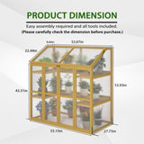 ZUN Greenhouse, Wooden Greenhouse Polycarbonate Garden Shed for Plants,Wooden Garden W1850P235934