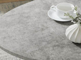 Modern Harmony Wood Oval Coffee Table, Faux Concrete Gray T2574P510866