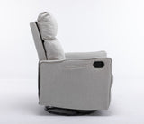 038-Cotton Linen Fabric Swivel Rocking Chair Glider Rocker Recliner Nursery Chair With Adjustable W527134470