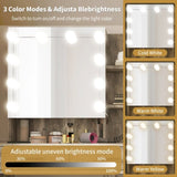 Large Makeup Vanity with Lights, Vanity Table with Charging Station, Vanity Desk with Mirror and 10 58924769