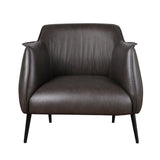 Luxury Furniture 1pc Accent Chair Brown Premium Faux Leather Upholstery Black Finish Metal Legs B011P256313