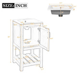 16" Bathroom Vanity Sink Combo for Small Space, Bathroom Sink Cabinet with Rectangular Ceramic N710P257402P