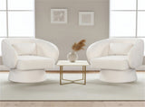 360&deg Swivel Barrel Chair - Plush UpholsteryLumbar Pillow, 400lbs Capacity, Beige 42001744