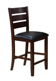 ZUN Contemporary Style Dark Brown Finish Counter Height Dining Chair Bar Stool 2pc Set Faux Leather B011P149009