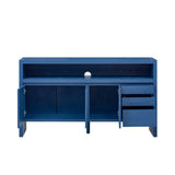 U_Style 60" 3-Door Sideboard with 3 Drawers - Modern Solid Ash Veneer MDF Sideboard, Semi-Open Shelf N711P289141V