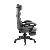 ZUN Gaming Racing Style Fully Reclining Executive Office Chair with Footrest, Black & Grey B031P169820