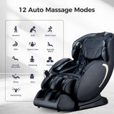 ZUN BOSSCARE 3D Zero Gravity Massage Chair,Full Body Shiatsu Recliner with APP Black W730P162463