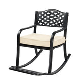 Metal Chair, Outdoor Bench with Cushion, Patio Rocker with Footrest, Weatherproof 64175389