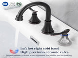 2-Handle 8 inch Widespread Bathroom Sink Faucet Oil Rubbed Bronze Lavatory Faucet 3 Hole 360&deg 00810312