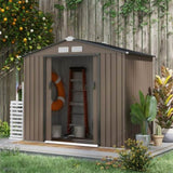 Steel Storage Shed Garden Tool house 7' x 4' White-AS 84765017