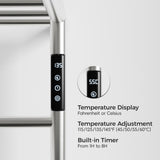 Heated Towel Rack with Top Shelf, 3-Bar Towel Wall Mounted Warmer for Bathroom with Intelligent 72517087
