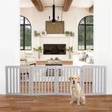 24" Folding Freestanding Wood Pet Dog 4 Panel Safety Gate - Grey 16324450