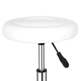 ZUN Round Stool with Lines Rotation Bar Stool White 44812868