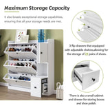 ON-TREND Versatile Tipping Bucket Shoe Cabinet with 3 Flip Drawers, Maximum Storage Entryway WF308545AAK