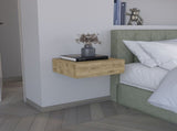 Floating Nightstand 5"H, Modern Wall-Mounted Bedside Shelf with Drawer, Macadamia B097P167435