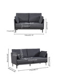 ZUN 2.5 Seater Sofa For Primary Living Space , Bed Room, Office, USB Charge Port , 2 Pillows,Metel Legs W820P224378