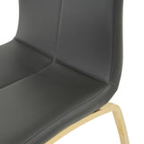 ZUN Modern PU seat dining chair Living room chair Upholstered chair, gold-plated metal legs design, W210P226025