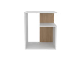 Everet 25" High 3-Tier Side Table Black White - Natural Oak B200P286974