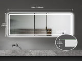 60X28 Inch LED Bathroom Mirror Vanity Mirrors with Front Lights Wall Mounted Anti-Fog Frameless Make W2071P402181