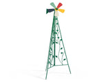 6.2ft Green 5-Blade Iron Windmill with Tripod Stand 77233899