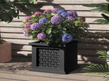 Outdoor Rattan Style Planter Box - 14.65-Inch Plant Pot, Black 34619346