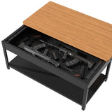 Rectangular double-layer coffee table with hidden storage compartment and fingerprint lock - Living W396P307339