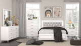 White 5-Drawer Chest with Metal Legs B062P209024