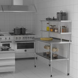 Double Overshelf 2 Tier Stainless Steel Shelf 12 x 36 Inch, Weight Capacity 330lb for Prep & Work W1192P301315