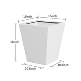 18" H Tall Metal Tapered Planter Large Outdoor & Indoor Garden Plant Pot with Drainage Hole and W3077P276879
