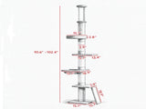 Adjustable Height Cat Tree 90.6-102.4 Inch Floor to Ceiling 5-Level Cat Tower with 3-Rod Support 66688005