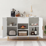 ZUN Storage cabinet Wave pattern 2 door With drawers buffets & sideboards for living room, dining room, W1162P152978