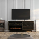 83 Inch Electric Fireplace TV Console, for TVs up to 95 inches, Minimal Assembly, Charcoal-Brown GL-B108P160221