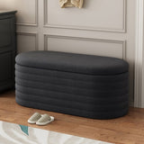 Storage Teddy Ottoman Bench Upholstered Fabric Storage Bench End of Bed Stool with Safety Hinge for W2336P251245