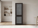 Tall Bookcase 71" H with 2 Fluted Panel Doors and Five Interior Shelves, Dark Walnut B097P480471