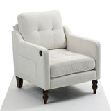 Accent Comfy Chenille Chair w/USB charging port,Mid,Soft,High-support Rebound Sponge,Ergonomic W2715P312489