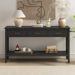 ZUN U_STYLE Contemporary 3-Drawer Console Table with 1 Shelf, Entrance Table for Entryway, Hallway, WF305650AAB