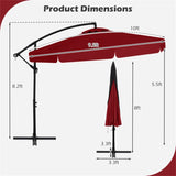 10 Feet Patio Cantilever Umbrella - Wine 39676557