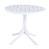 Modern White Round Plastic Table 36 Inch Indoor/Outdoor Dining Table & Coffee Table, Lightweight W3450P323346