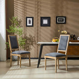 French Country Dining Chairs Elegant Cane Backrest & Upholstered Seats with Fluted Legs N767P263677H