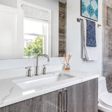8 in. Widespread Double Handle Bathroom Faucet with Pop Up Drain in Brushed Nickel W122459284