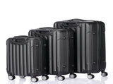 ABS Trolley Case 20in 24in 28in 3PCS Suitcase Set Striped Textured Suitcase Black 59497165