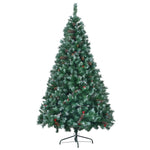 ZUN 6FT Dark Green Pine Christmas, Pre-Lit Set with & Garland & Wreath, Hinged Artificial Xmas N704P198436F