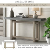 U_STYLE Contemporary Console Table with Wood Top, Extra Long Entryway Table for Entryway, Hallway, N711P230809E