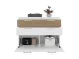 Golva Dresser with Tilt-Out Drawers and Lower Cabinet Storage, White / Natural Oak B097P474284