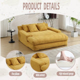 COOLMORE Chenille 2-seater lazy sofa With 5 back pillows,Comfy Sofa- Deep Seat Couch for Living W395P197934