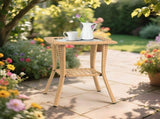 Outdoor Wicker Side Table, Rattan End Table with Glass Top, Patio Coffee Bistro Table for Indoor 30348373