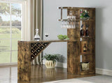 Antique Nutmeg Bar Table with Wine Storage B062P145453