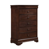 Louis Philippe Style 1pc Chest of Drawers Brown Cherry Finish Okume Veneer Bedroom Furniture B01146480